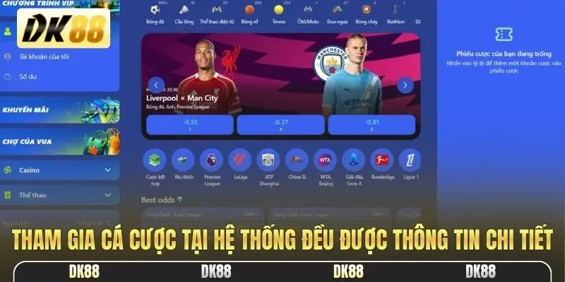 Tham gia cá cược tại hệ thống đều được thông tin chi tiết