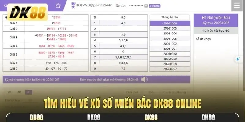 Tìm hiểu về xổ số miền Bắc DK88 online